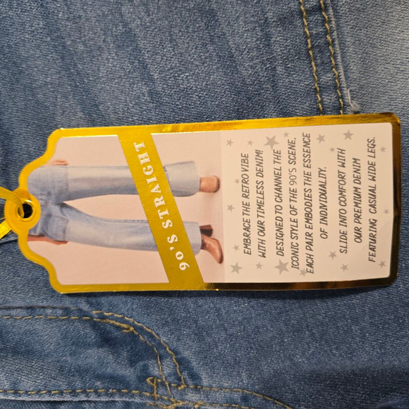 Women Celebrity Ace Jeans Size 1/25 Blue Denim 90's Straight - Picture 8 of 11